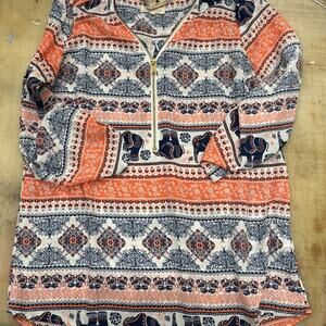 Wishful Park Multicolor Patterned Blouse with Zipper